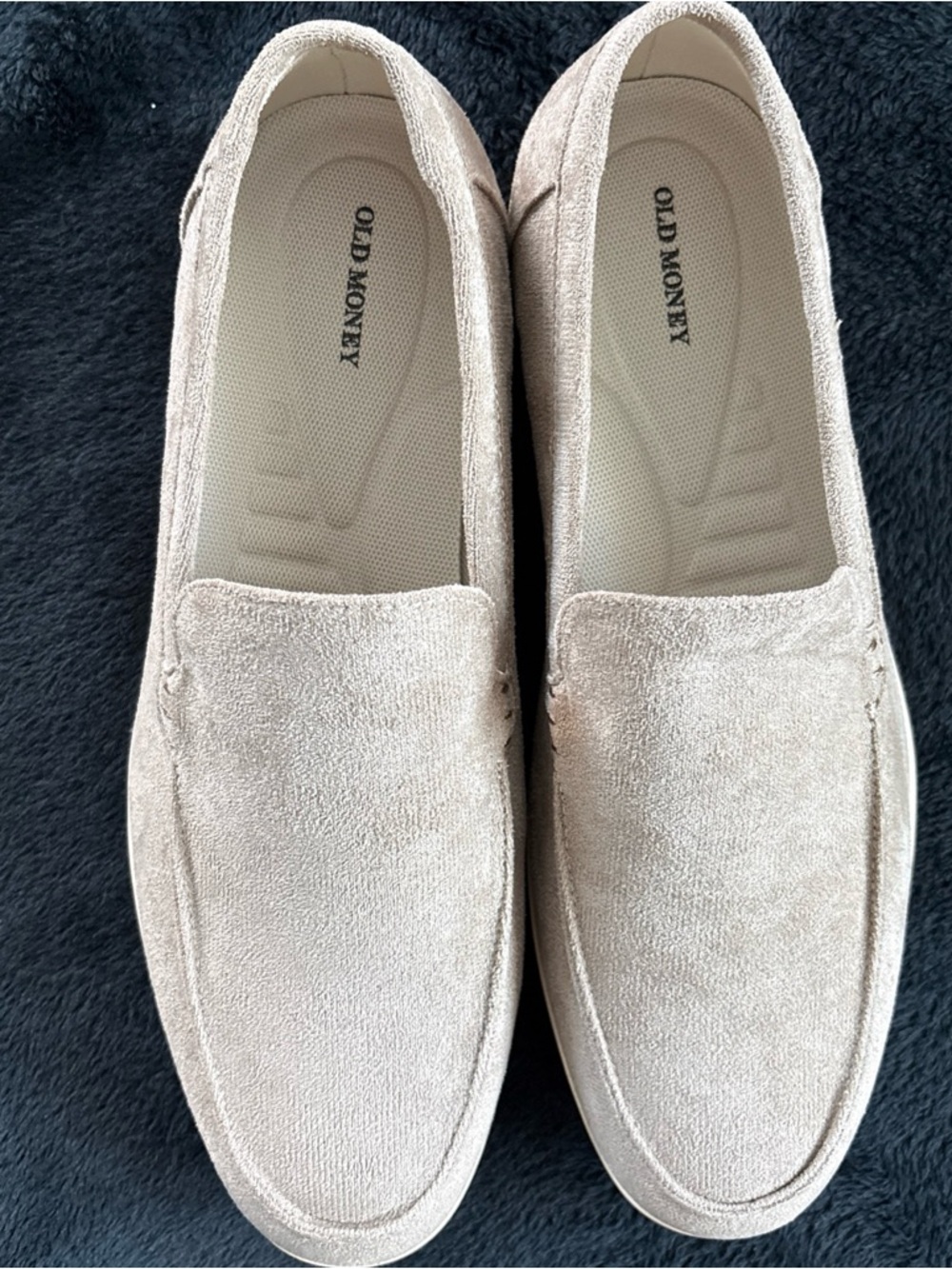 Old Money Luxury Mens Suede Loafers Sand Beige Slip On Size 43/US Size 10 - Picture 2 of 5